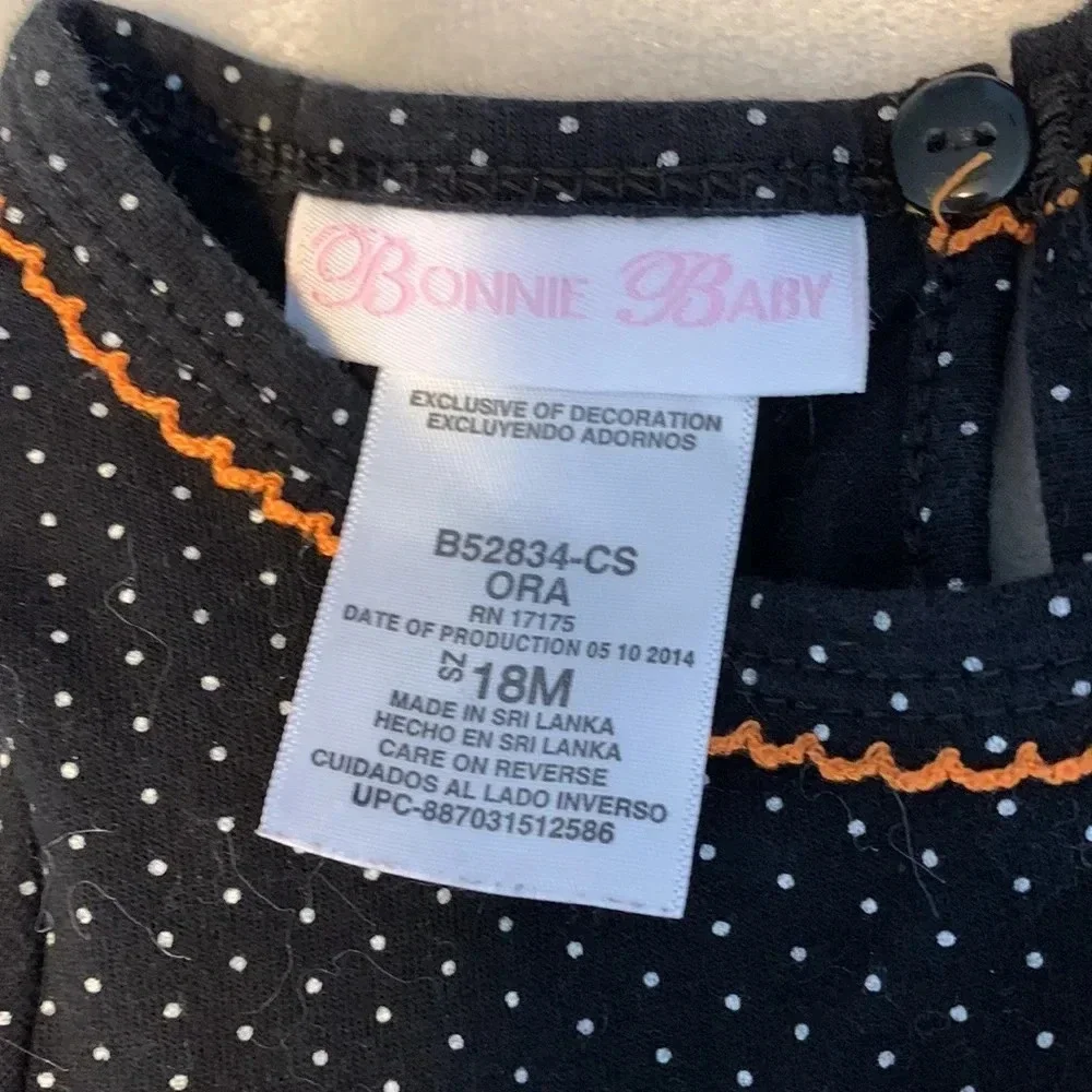 Halloween Bonnie Jean cat & Jack pumpkin cat & ghost rompers corduroy pumpkin 18